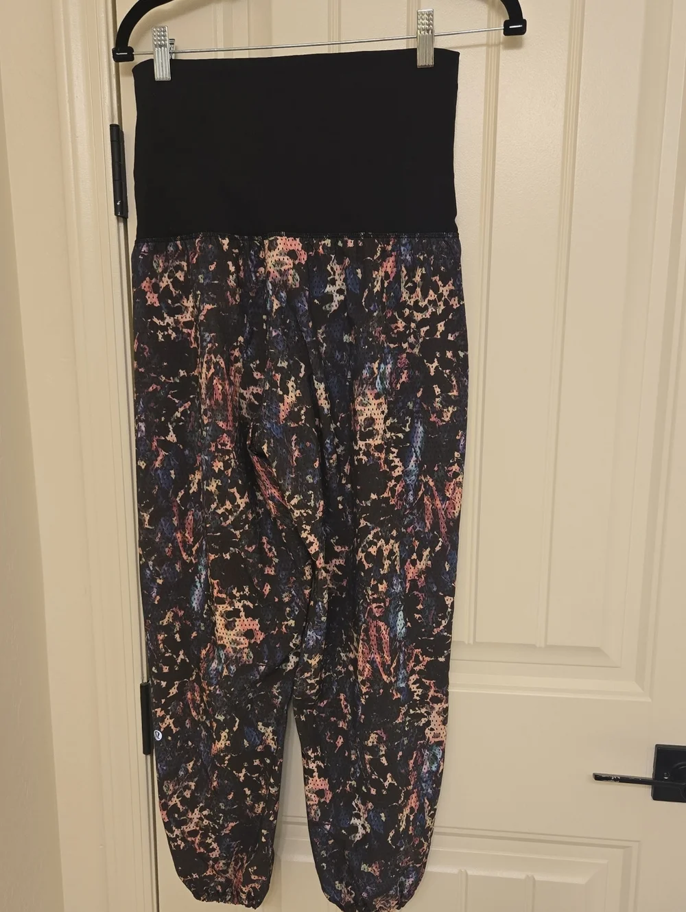 lululemon athletica Black Pants with Pink And Blue Accents
